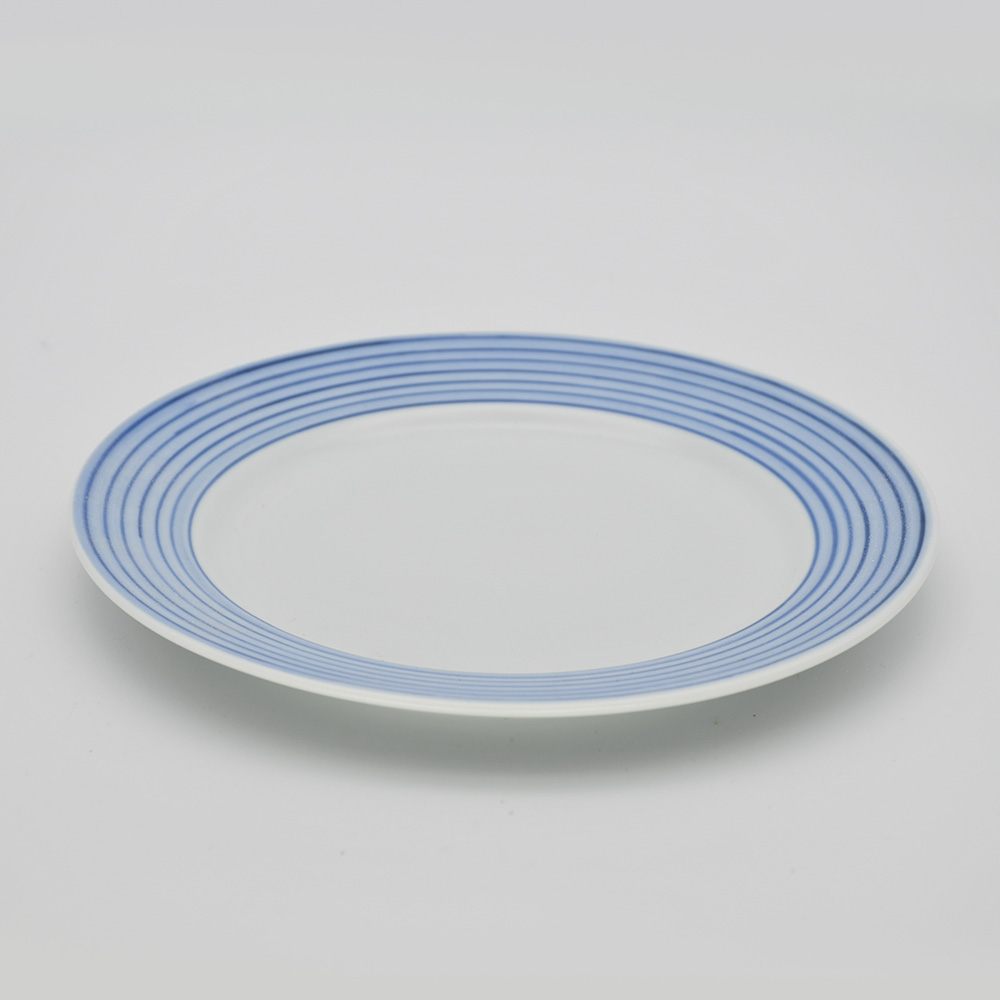 リップル青リムプレート | 肥前吉田焼直販ショップ